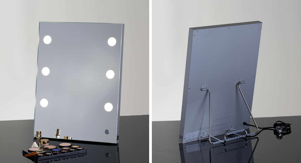 Specchio da tavolo con luci led per truccatori