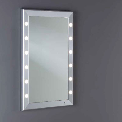 Specchio design con cornice in metallo e luci led integrate
