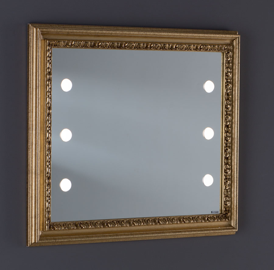 Specchio moderno con luci e cornice stile barocco illuminazione integrata