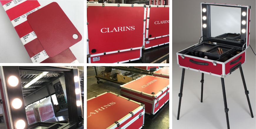 valigia trucco personalizzata per Clarins